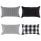 Contemporary Home Living Set of 4 Black and White Cotton Pillow Cover 20"